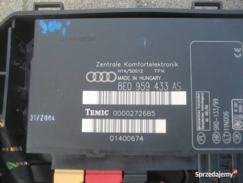 audi a4 b6 małysz 0205r moduł sterownik komfortu Rakoniewice