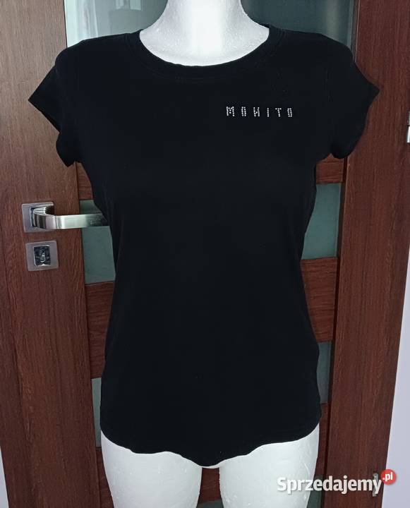 Czarny TShirt Mohito S basic style czarna Bluzki i koszule Krosno