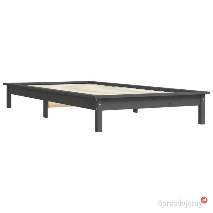 Rama łóżka szara lite drewno sosnowe 100 x 200 Warszawa