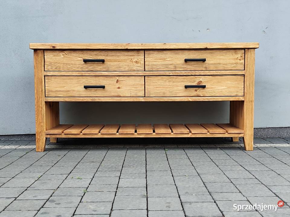 Komoda z litego drewna 160x50x75 kolor dąb Komody Zduńska Wola