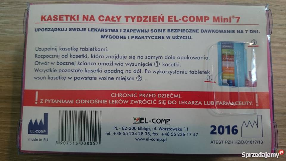 Kasetka na leki tygodniowa 3 pory dnia świętokrzyskie Kielce