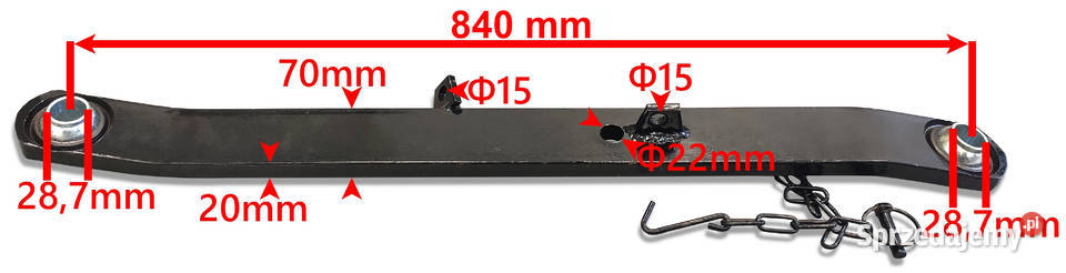 Mocne CIĘGŁO Dolne Belka 840mm Prawe C330 C330 kujawsko-pomorskie Solec Kujawski