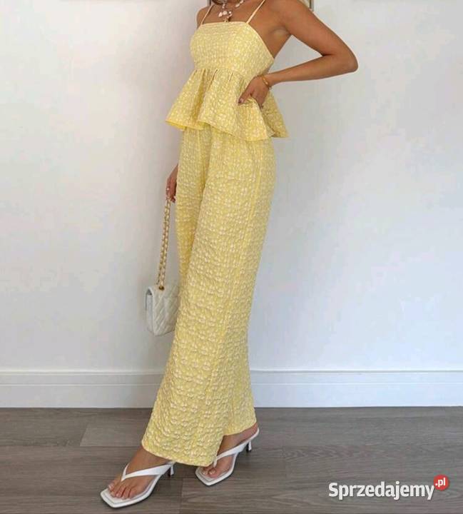 Siren Gaze 2częściowy damski elegancki żakardowy żółty/złoty Warszawa