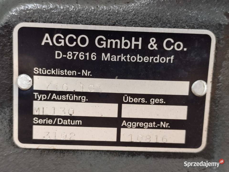 Skrzynia biegów ML130 FENDT 716 VARIO Pozostałe wielkopolskie Wilkowo