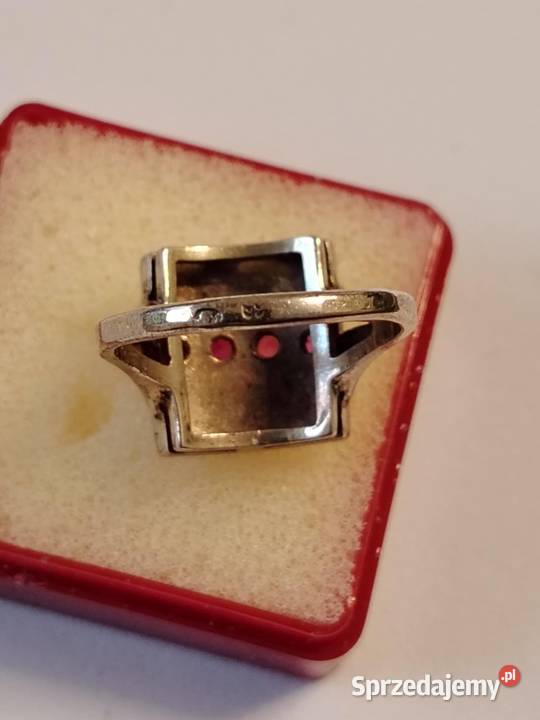 Pierścionek srebrny Warmet z rubinkami Unikat srebro Radom