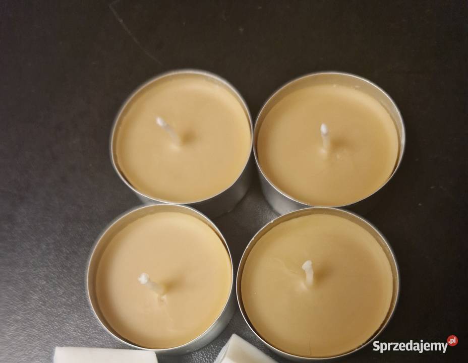 Zestaw naturalny cztery tealighty z wosku