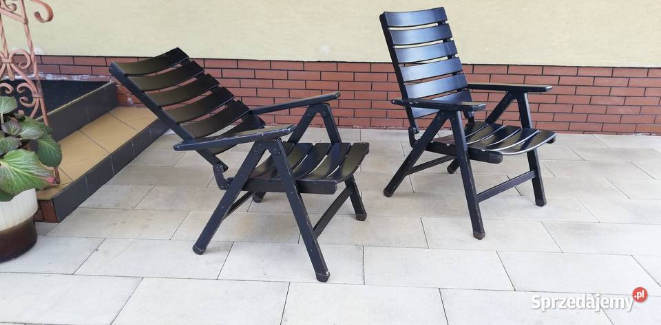 Drewniane leżaki ogrodowe brązowe krzesło fotel sprzedam
