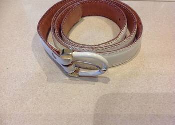 Pasek Skórzany Damski rozm XS Śmietanka Skóra Naturalna