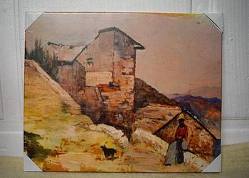 Giovanni Fattori - ,, Wysoko w górach '' 1890, reprodukcja .