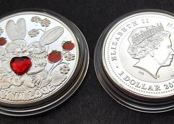 1 $ Moneta Elizabeth II Dolar Dollar Dollars Królowa  cyrkonie
