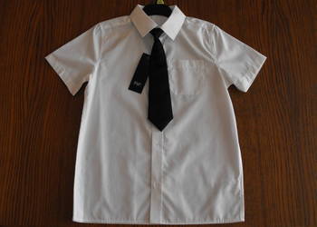 Koszula biała F&F z krawatem. NOWA. Rozmiar 140.