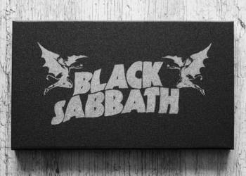 Black Sabbath logo ręcznie grawerowane na blasze