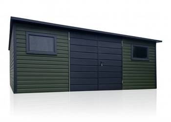 SCHOWEK DOMEK OGRODOWY 6x4m brama + 2x okno – Zielony MAT + Grafit