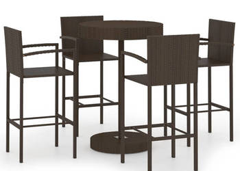 5-cz. zestaw mebli barowych do ogrodu rattan PE brązowy WM-3064771