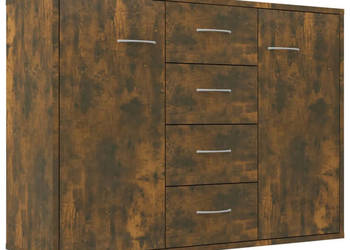 Komoda przydymiony dąb 88x30x65 cm materiał drewnopochodny WM-815369