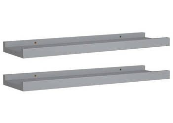 Półki ścienne na zdjęcia 2 szt. szare 40x9x3 cm MDF WM-323934