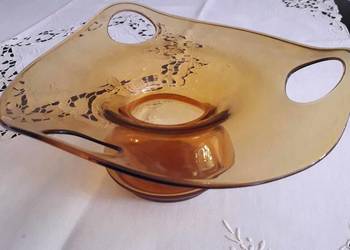 Patera / wazon ze szkła miodowego Huta "Laura" Patera / wazon ze szkła miodowego Huta "Laura"