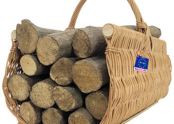 Kosz wiklinowy na drewno Rynna 50x42x32cm koszyk kominkowy