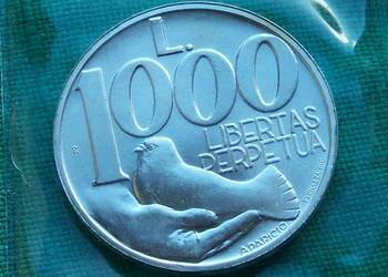 San Marino 1000 lirów 1991 Ag gołąb