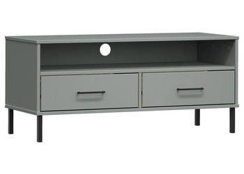Szafka pod TV OSLO metalowe nóżki szara sosnowa WM-351025