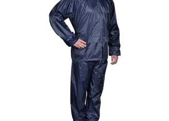 Granatowy męski dwuczęściowy kombinezon przeciwdeszczowy (SKU:130186)