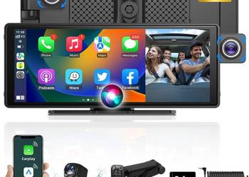 MONITOR SAMOCHODOWY 10,26" CARPLAY ANDROID AUTO KAMERA COFANIA 2 UCHWYTY