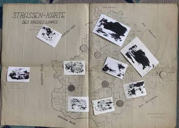 Łowicz Kiernozia Bielawy MAPA drogowa powiatu łowickiego lata 30 te