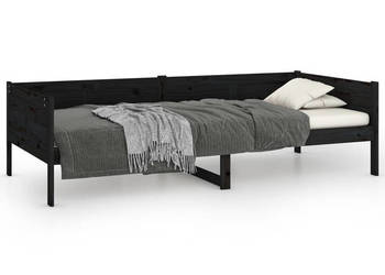 Łóżko dzienne czarne lite drewno sosnowe 90x190 cm WM-820251