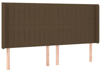 Zagłówek do łóżka z LED ciemnobrązowy 183x16x118/128 cm tkanina WM-3124303