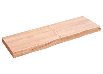 Blat do stołu jasnobrązowy 120x40x(2-6)cm lite drewno dębowe WM-3156372