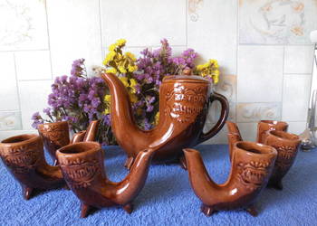 Ceramiczny zestaw z kieliszkami ROSJA