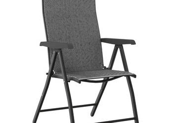 Składane krzesła ogrodowe 4 szt. szare polirattan WM-3270610
