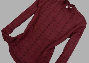 Bluzka ze stójką H&M rozm. 36 bordo burgund