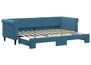 Sofa rozsuwana niebieska aksamit 80x200 cm WM-3197763