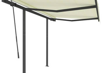 Automatycznie zwijana markiza ze słupkami 3x25 m kremowa WM-3070107