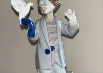 Figurka klauna z gołębiem. Syg. Marco Giner. Hand Made in Spain Figurka klauna z gołębiem. Syg. Marco Giner. Hand Made in Spain