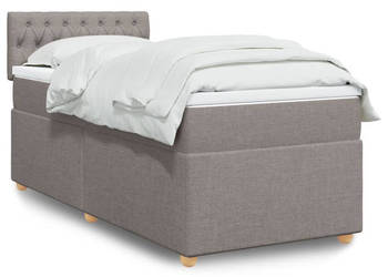 Łóżko kontynentalne z materacem taupe tkanina 100x200 cm WM-3286602