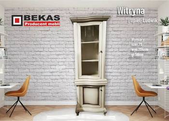 Witryna Ludwik Fala Słupek 75 Kolor POPIEL Sliczna Gięte Fronty