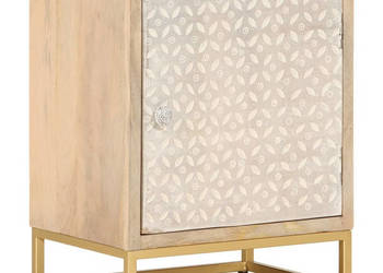 Szafka nocna 40x30x50 cm lite drewno mango i żelazo WM-372009