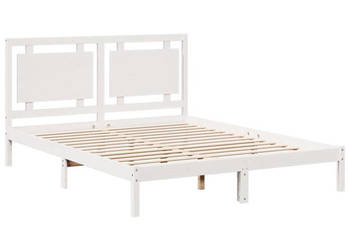 Dłuższe łóżko bez materaca białe lite drewno 140x220 cm WM-3309202