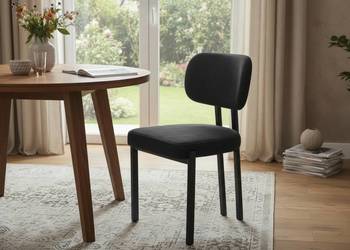 Krzesło Tapicerowane Kelis Czarne, Wysyłka 24H, Dostawa 0zł!