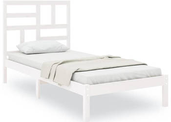 Rama łóżka biała lite drewno pojedyncza 75x190 cm WM-3105911
