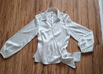 koszula ecru H&M z długim rękawem wiązana z boku rozmiar S stan bdb