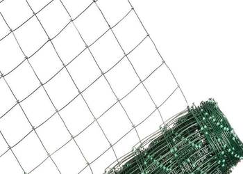Siatka leśna powlekana OC + PCV ogrodzeniowa hodowlana 10x10cm 120cm x 25mb