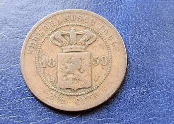 Stare monety 2 1/2 cent 1858 Holenderskie Indie