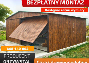 Typowy Garaż Blaszany Złoty Dąb / ORZECH /Garaże Blaszane - GRZYWSTAL