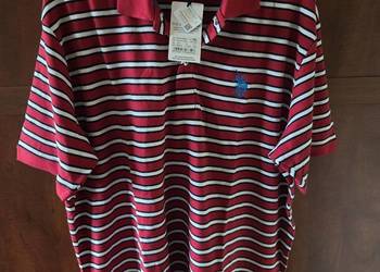 Czerwono-biała koszulka polo U.S. Polo ASSN, stan NOWY, rozmiar 3XL