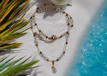 Naszyjnik z naturalnego kryształu górskiego.