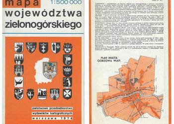 Mapa województwa zielonogórskiego wyd. VII 1974 Mapa województwa zielonogórskiego wyd. VII 1974