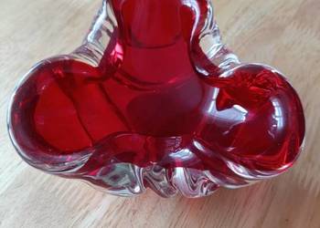 Murano rubinowa patera popielniczka
